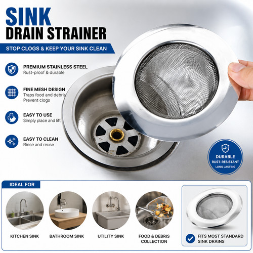 Stainless steel sink bath plug - steel,