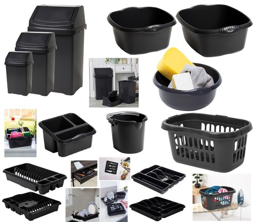 Dark grey kitchen set - kitchen,
