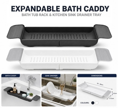 Expandable bath caddy tray - bath,